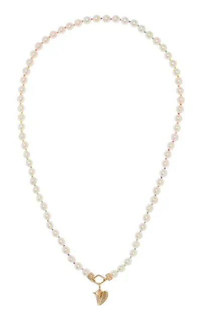 Sydney Evan 14k Yellow Gold Diamond; Pearl Necklace