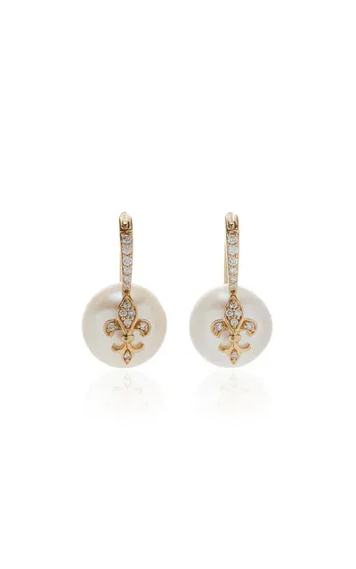 Sydney Evan 14k Yellow Gold Pearl Earrings