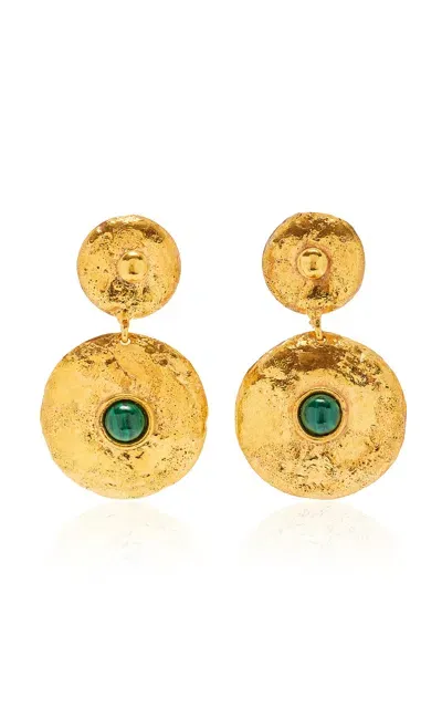 Sylvia Toledano Venus 22k Gold-plated Malachite Earrings