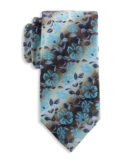 Synrgy By Dxl Modern Floral Tie In Aqua