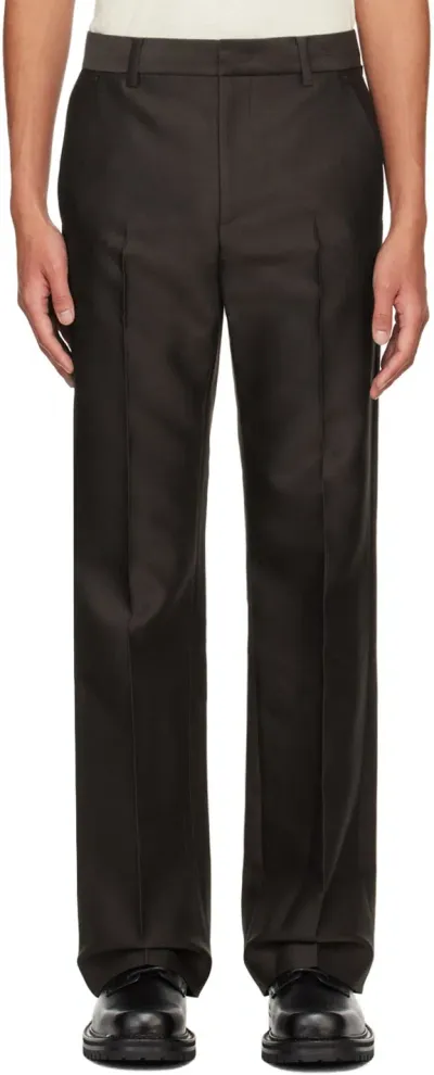 System Brown Bootcut Trousers In Br Brown