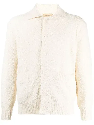 System Off-white Button-down Cardigan In Nude