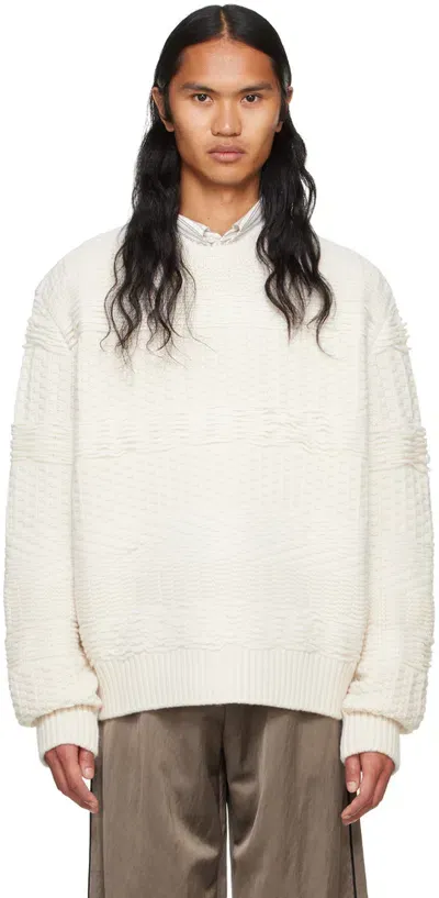 System Off-white Overlaped Neck Sweater In Iv Ivory