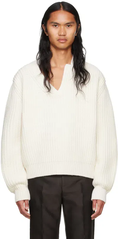 System Off-white Structured Collar Sweater In Ot Otmeal