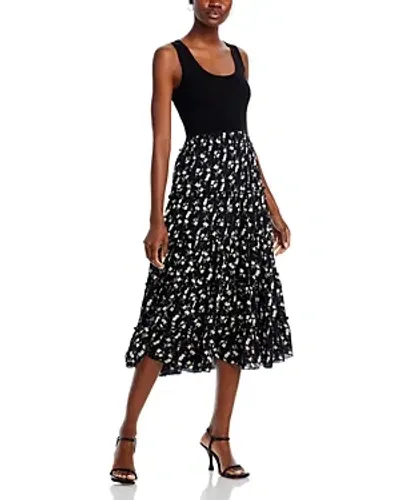 T Tahari Fit And Flare Dress In Black,flor