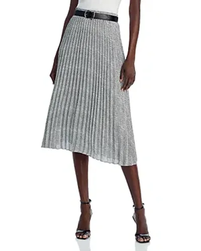 T Tahari Pleated Skirt In Snake Mesh