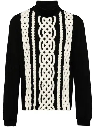 Taakk Cable-knitted Jumper In Black