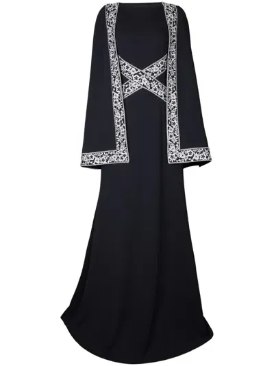 Tadashi Shoji Bian Cape Gown In Black