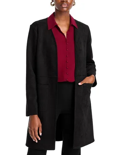 Tahari Faux Suede Open Jacket In Black