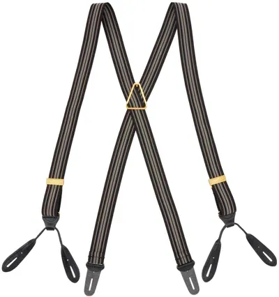 Taiga Takahashi Black Lot.005 Suspenders In Multi Stripe Black