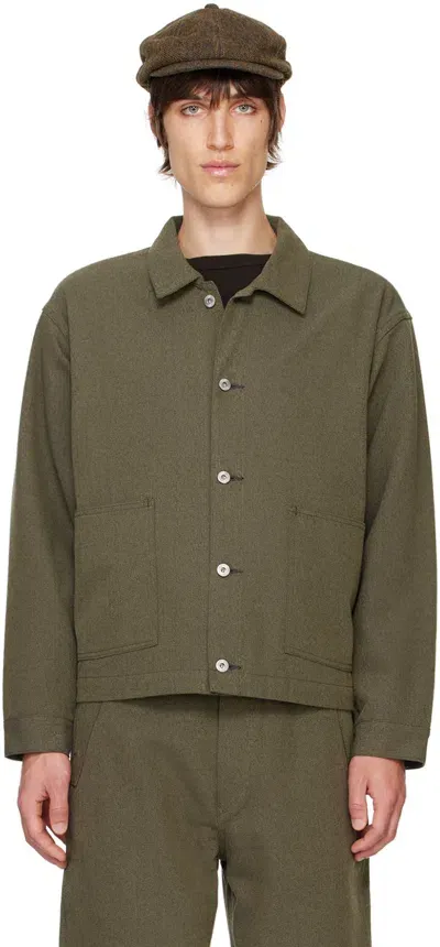 Taiga Takahashi Green Lot. 303 Coverall Jacket In Sage Green