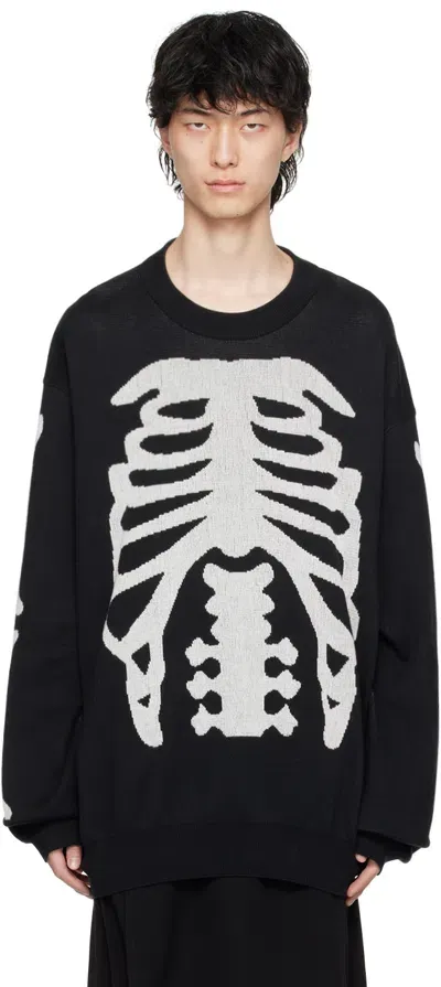 Takahiromiyashita The Soloist Skeleton-print Sweater In Black