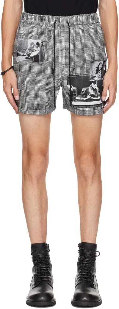 Takahiromiyashita The Soloist Black & White Trunks Shorts In Glencheck