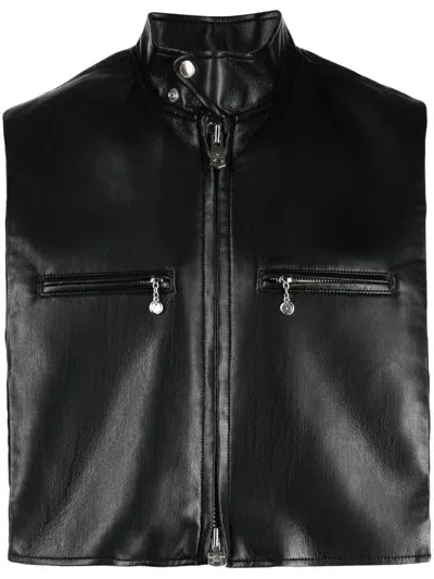 Takahiromiyashita The Soloist High-neck Zip-up Gilet In Black