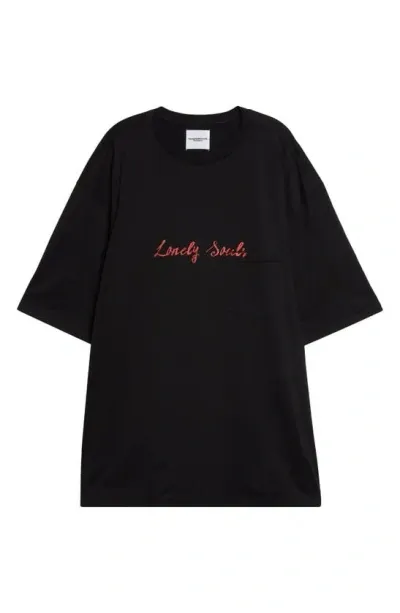 Takahiromiyashita The Soloist Lonely Souls Oversize Graphic T-shirt In Black