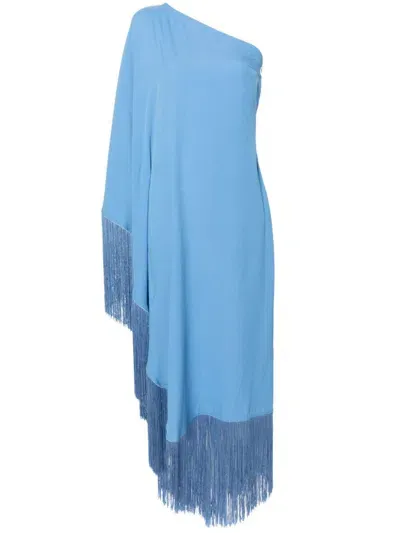 Taller Marmo Spritz Fringed Midi Dress In Ocean