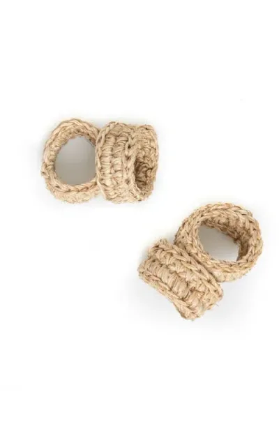 Tallo De Olivo Fique Spiral Napkin Rings Set Of 4 In Natural