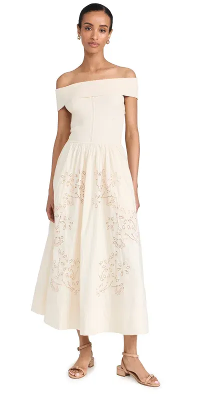 Tanya Taylor Tilden Dress Cream In White