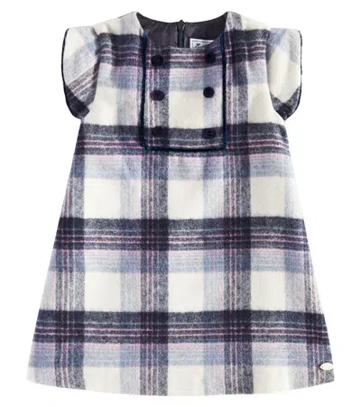 Tartine Et Chocolat Baby Checked Wool-blend Dress In Blue