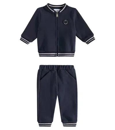 Tartine Et Chocolat Cotton Jacket And Sweatpants Set In Blue