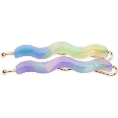 Tasha 2-pack Wavy Bobby Pins In Blue Multi