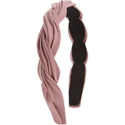 Tasha Braided Pleated Headband In Lilac Purple