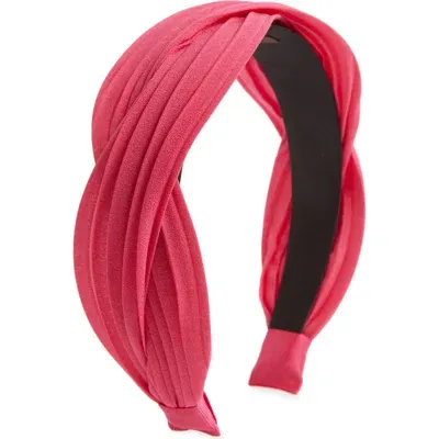 Tasha Pleated Headband In Fuchsia