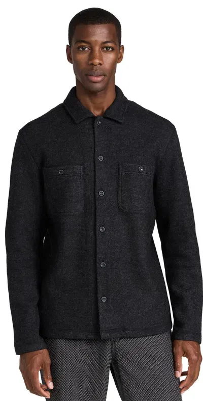 Taylor Stitch Knit California Shirt Charcoal Birdseye