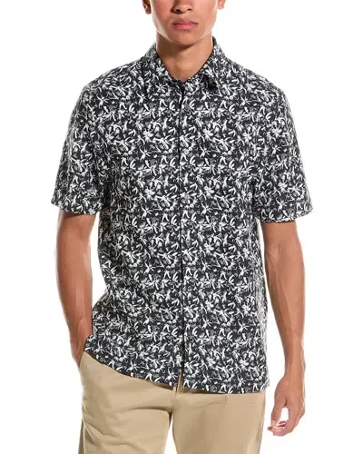 Ted Baker Tavaro Mens Short Sleeve Abstract Floral Print Shirt In Blue