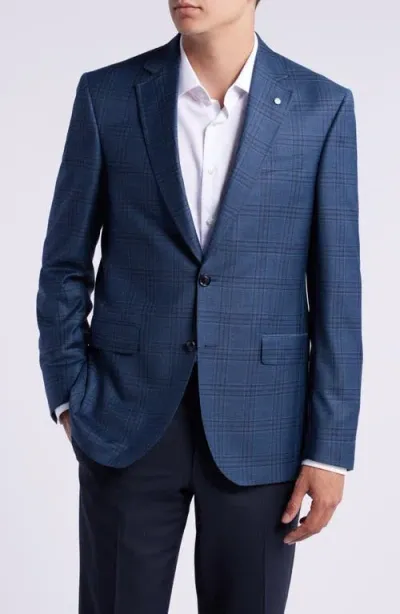 Ted Baker London Jay Slim Fit Plaid Wool Sport Coat In Teal