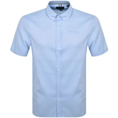 Ted Baker Oxford Short Sleeved Shirt Blue