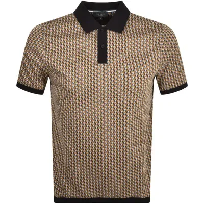 Ted Baker Waysub Geo Polo T Shirt Brown