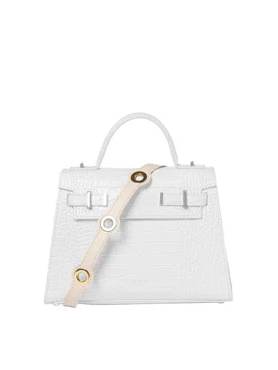 Teddy Blake Eyelet Leather Strap In White