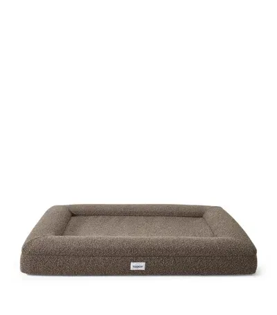 Teddy London Large Bouclé Dog Bed In Brown