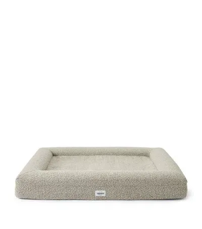 Teddy London Large Bouclé Dog Bed Cover In Grey