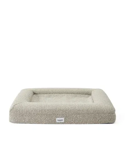 Teddy London Medium Bouclé Dog Bed Cover In Grey