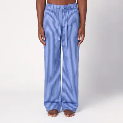 Tekla Light Blue Striped Pyjama Trousers In Multicolor