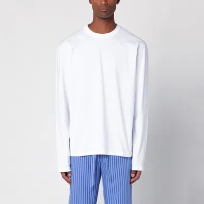 Tekla White Pyjama Crew-neck Sweater