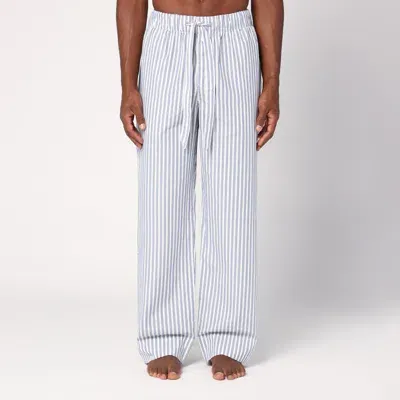 Tekla White Striped Pyjama Trousers In Multicolor