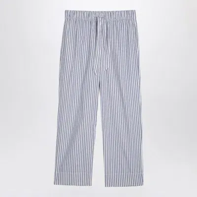 Tekla White Striped Pyjama Trousers In Multicolor