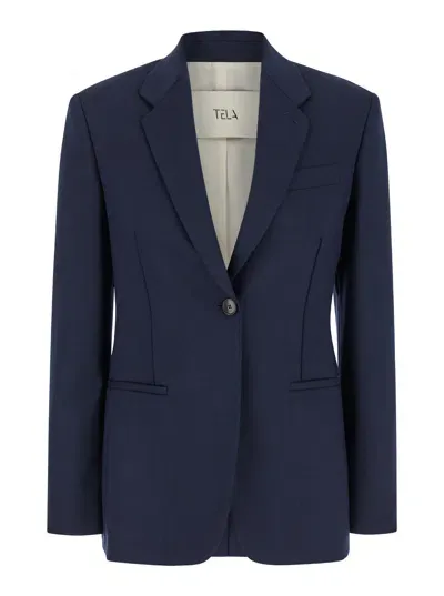 Tela Abelia Blazer In Blue