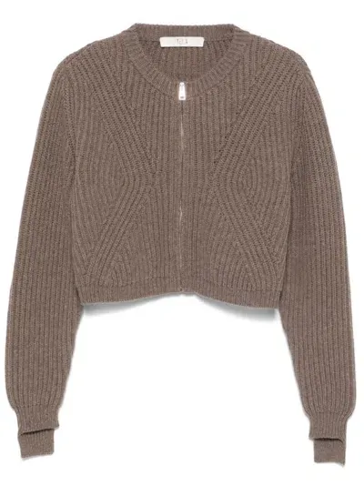 Tela Chunky-ribbed Cardigan In 褐色