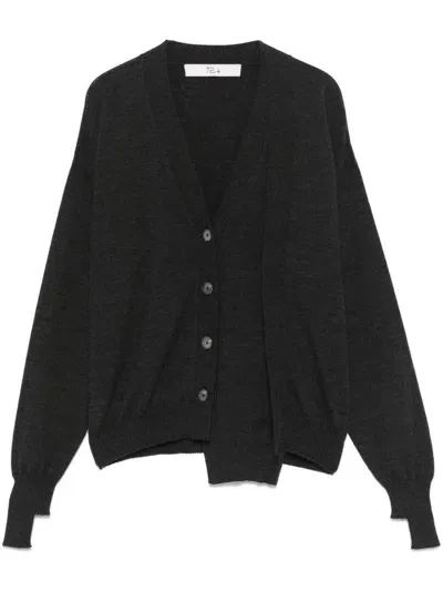 Tela Merino-wool Cardigan In 灰色