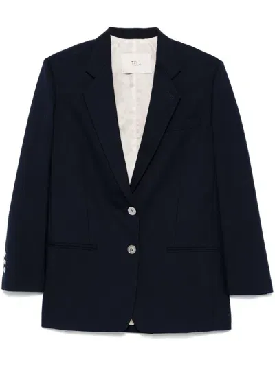 Tela Single-breasted Blazer In Blue