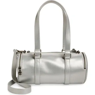 Telfar Medium Faux Leather Duffle Bag In Silver