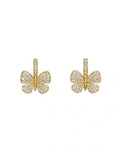 Temple St Clair 18k Yellow Diamond Snow Butterfly Earrings In Yellow Gold