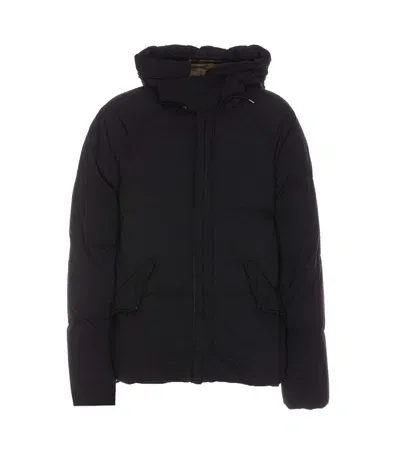 Ten C Padded Drawstring-hooded Jacket In Black