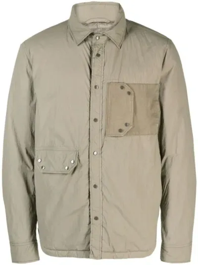 Ten C Padded Shirt Jacket In Green