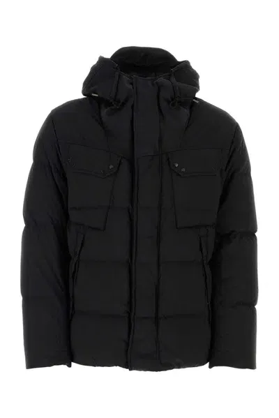 Ten C Quilted Hooded Padded Jacket In Black