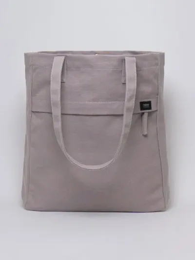 Terra Thread Organic Cotton Canvas Work Tote Bag In Gray